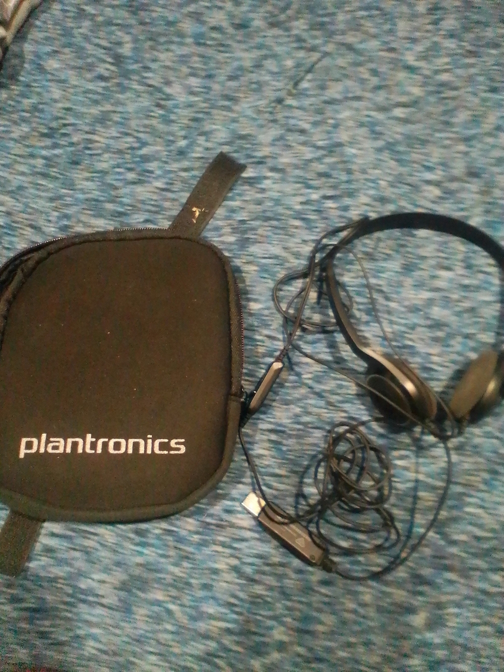 Plantronics Black Wired Headset with Carry Case
